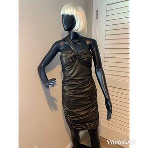 Cache Metallic Gold & Black Dress